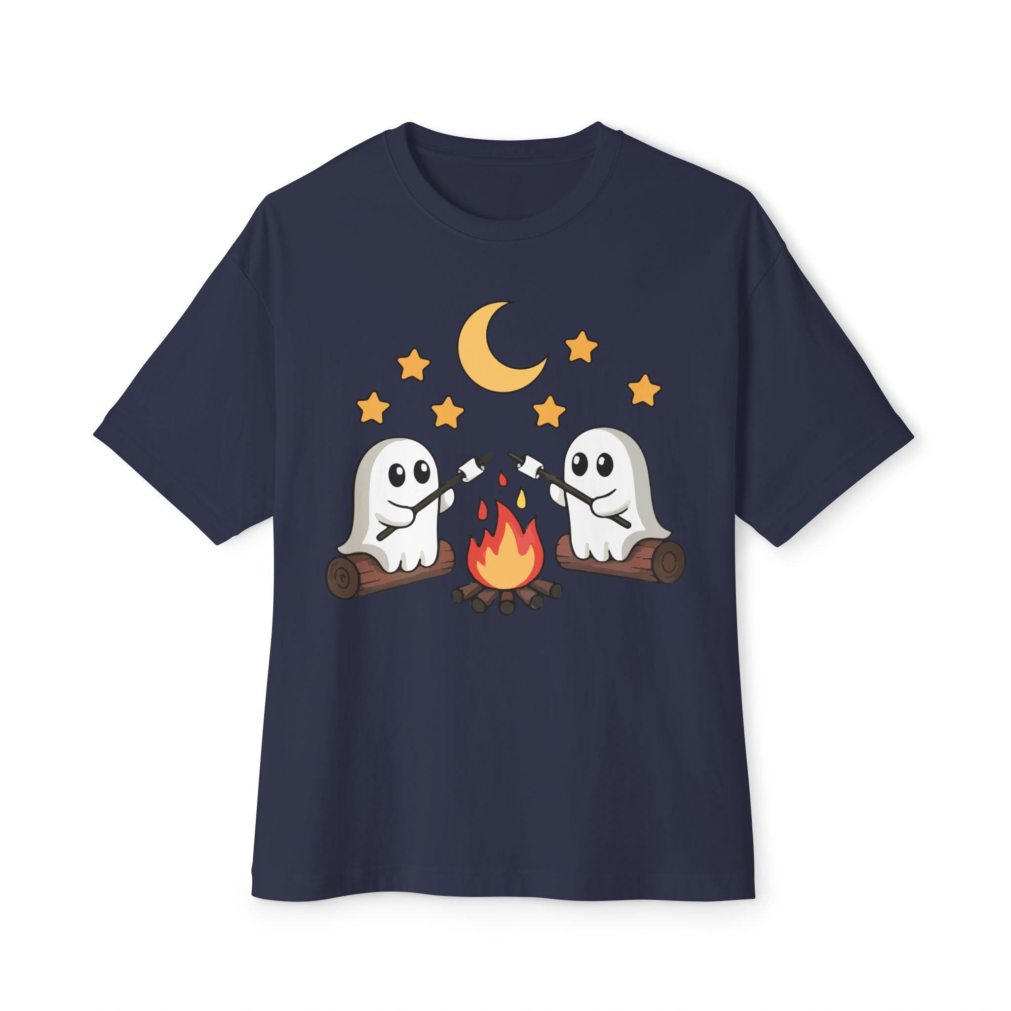 Cozy Ghost Campfire Oversized T-Shirt