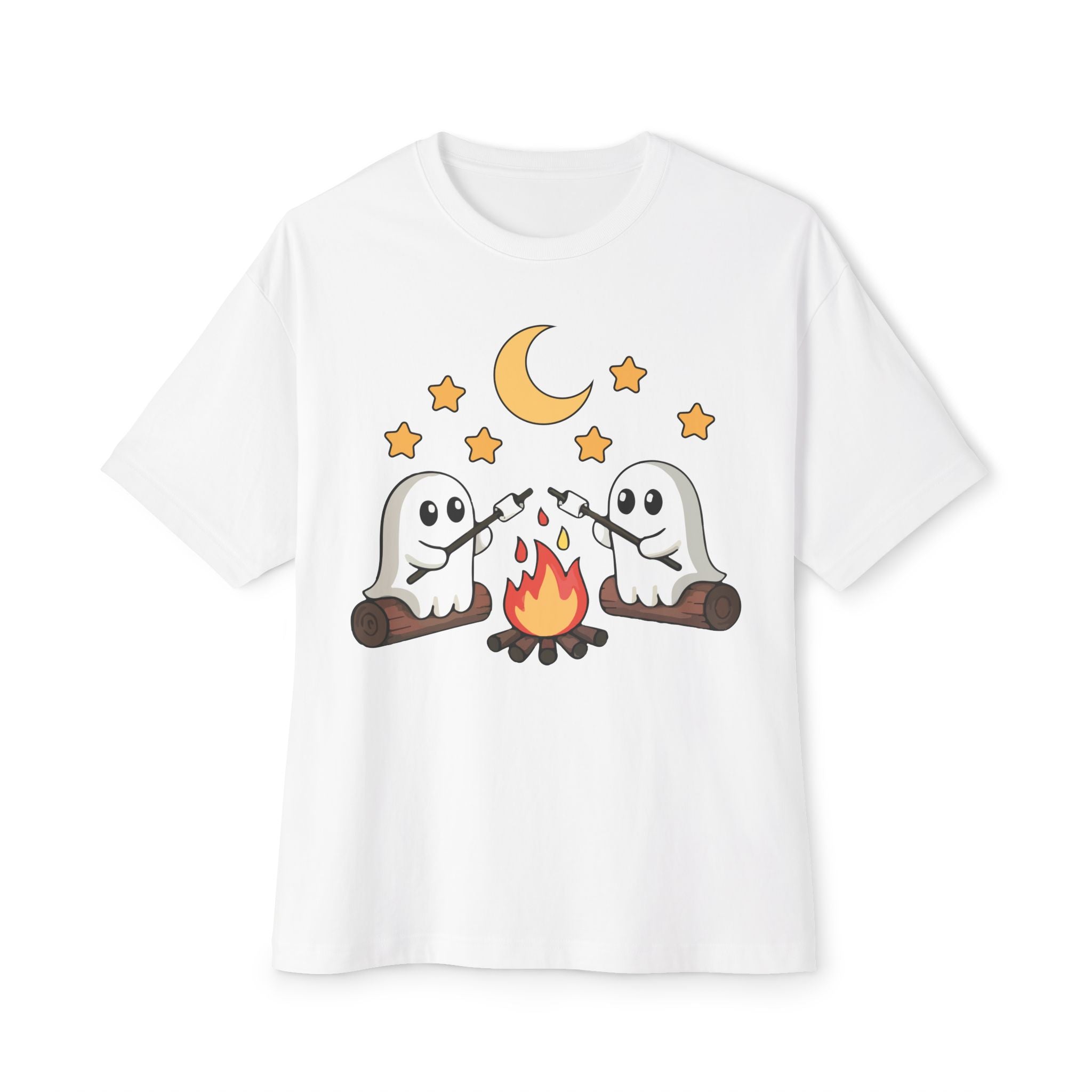 Cozy Ghost Campfire Oversized T-Shirt