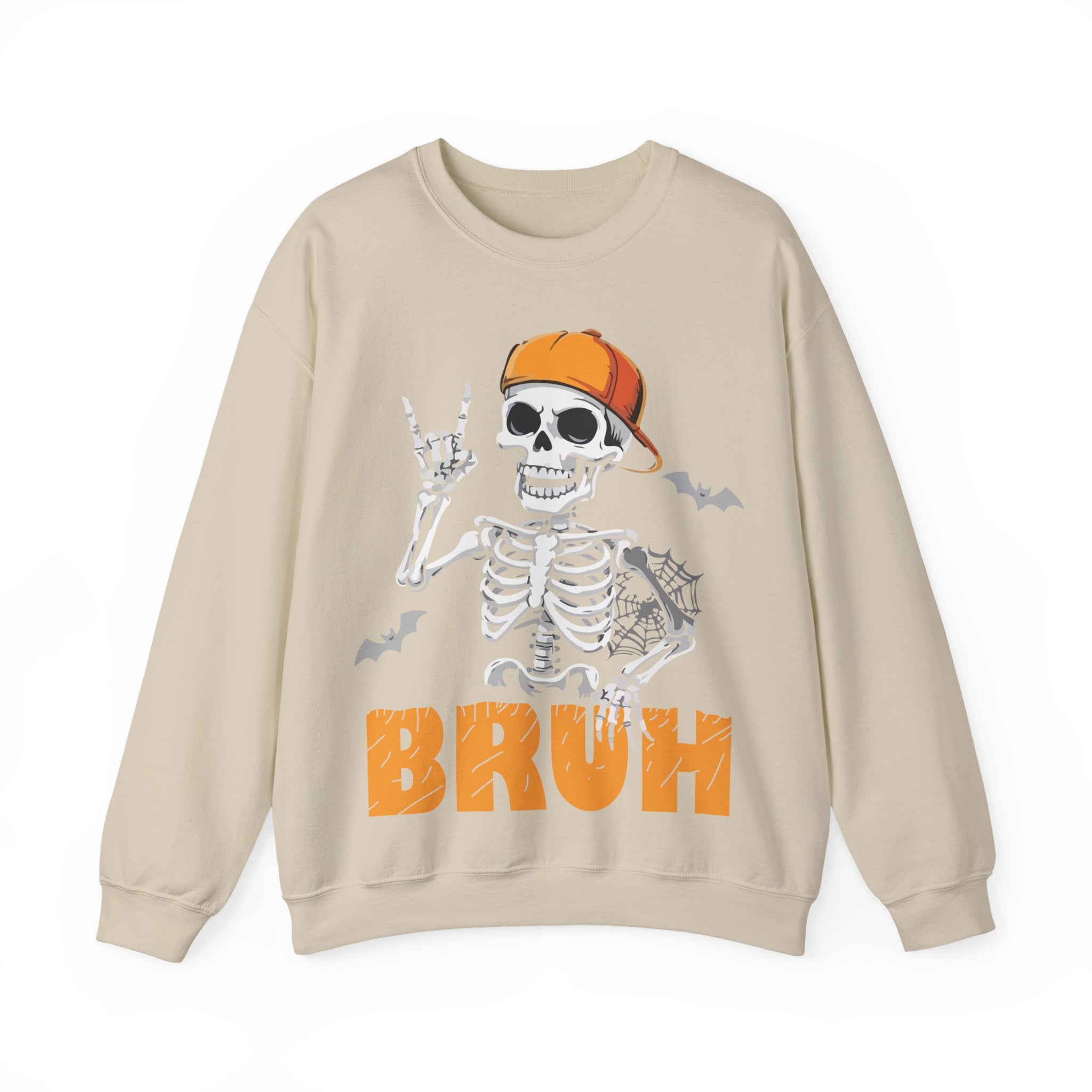 Cool Skeleton "BRUH" Crewneck Sweatshirt