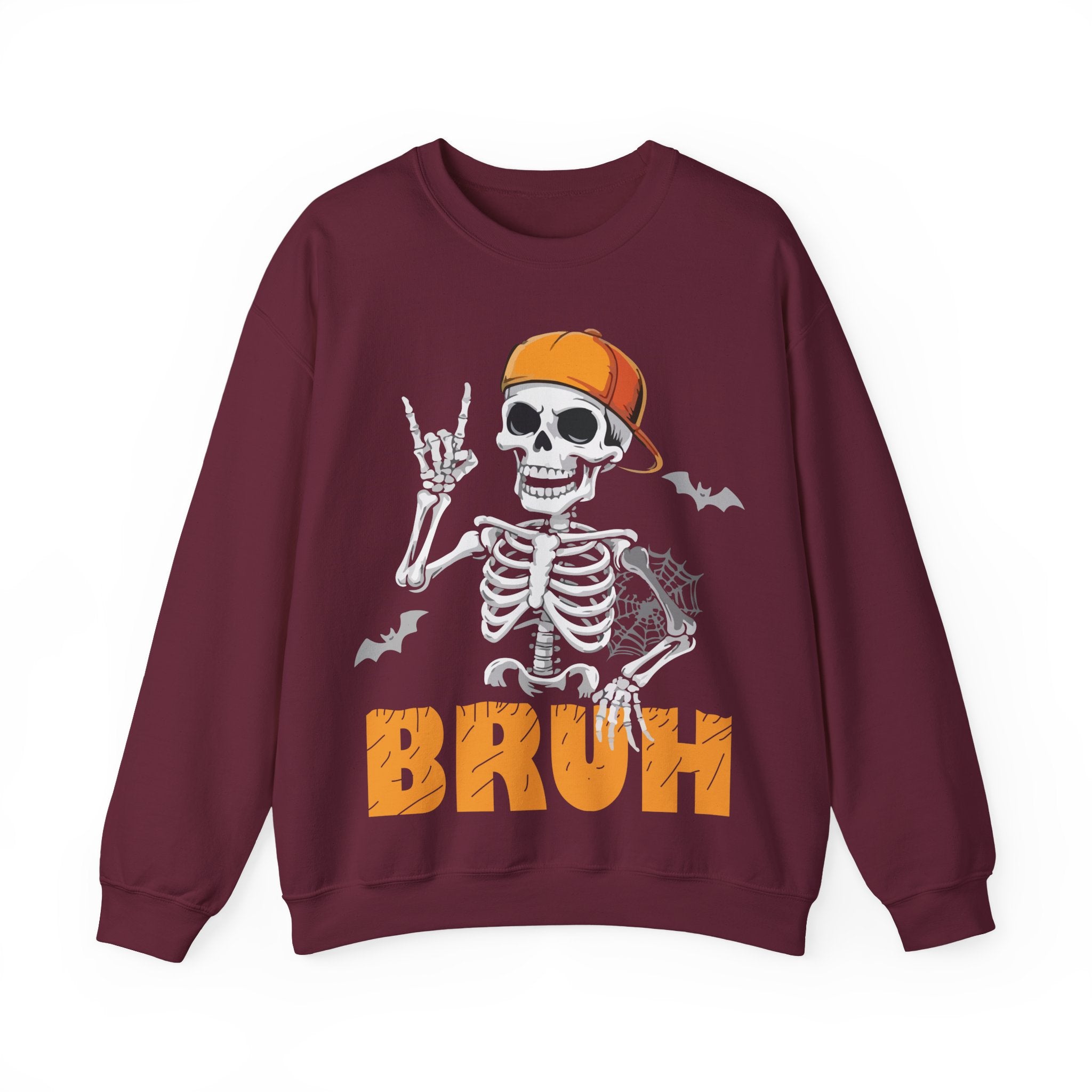 Cool Skeleton "BRUH" Crewneck Sweatshirt