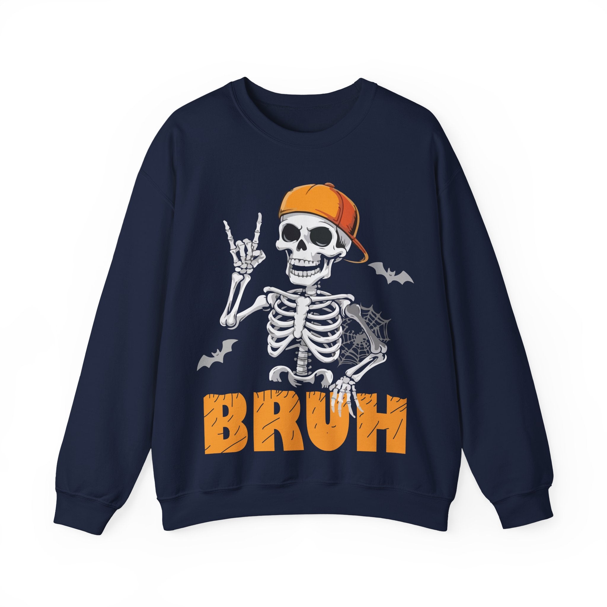 Cool Skeleton "BRUH" Crewneck Sweatshirt