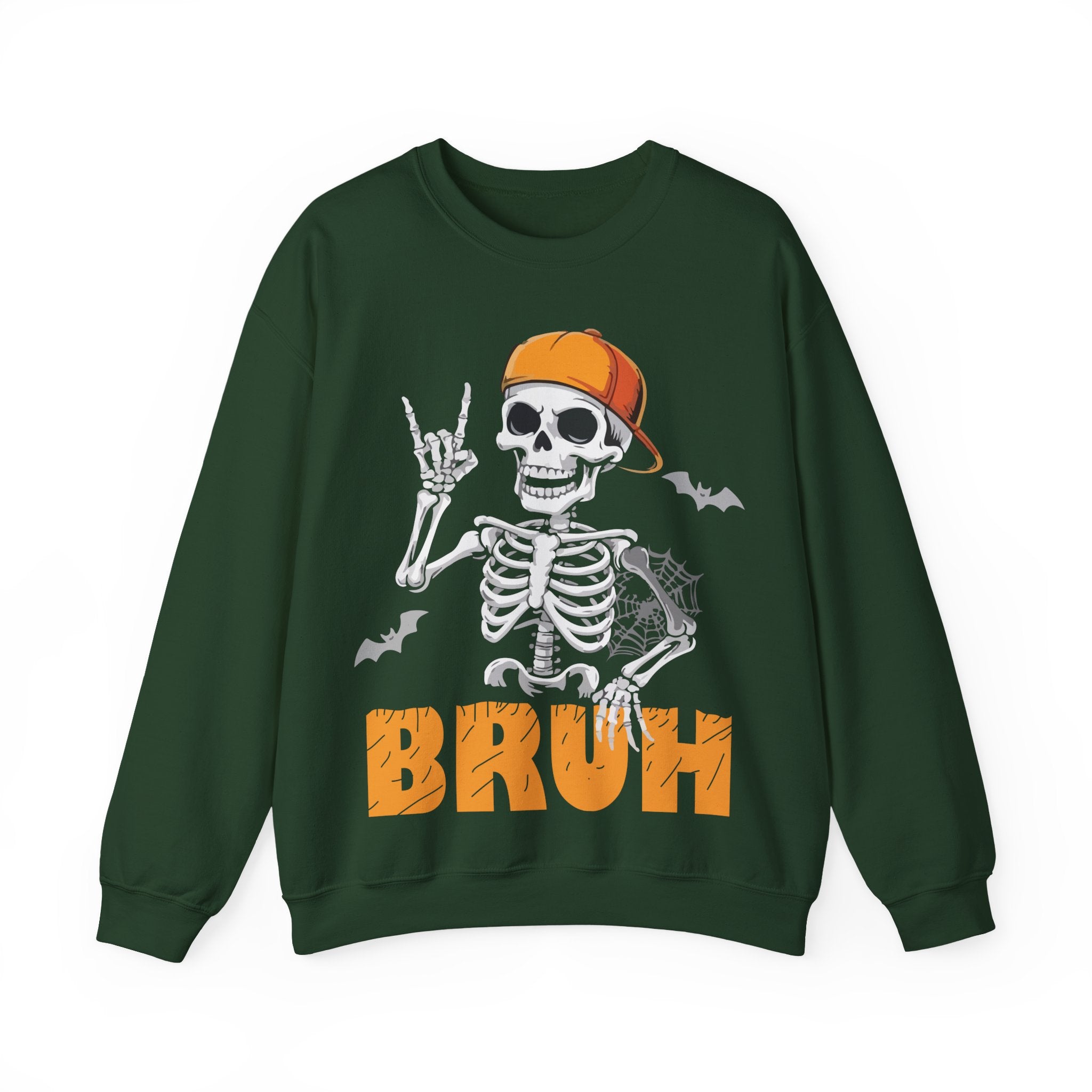 Cool Skeleton "BRUH" Crewneck Sweatshirt
