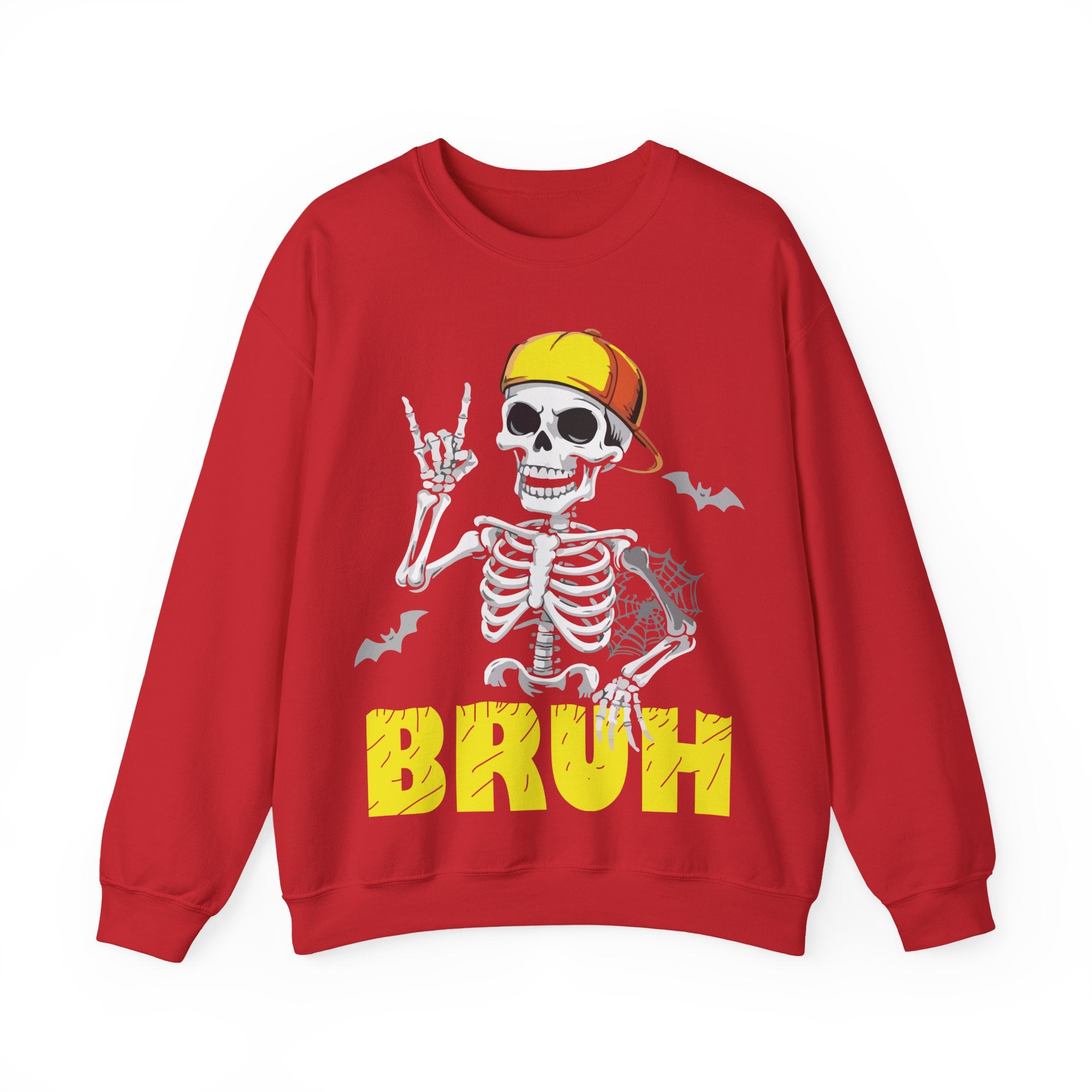 Cool Skeleton "BRUH" Crewneck Sweatshirt